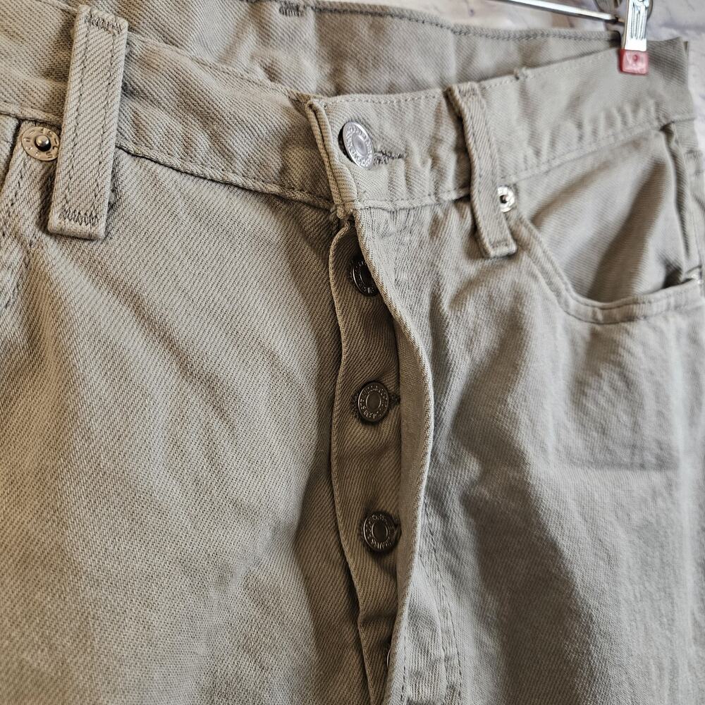 Vintage Levis Jeans Mens 34x34 Beige 501 Button Fly Denim Pants Skate Work Y2K - Picture 2 of 10